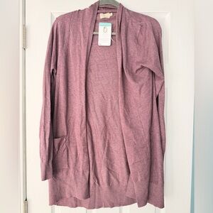 Stylish Purple Open Cardigan